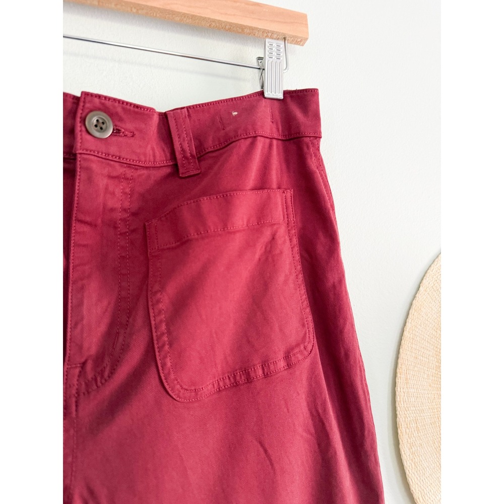 Madewell | Emmett Wide-Leg Patch Pocket Pants Claret Red Burgundy | Sz 29 - Picture 4 of 11